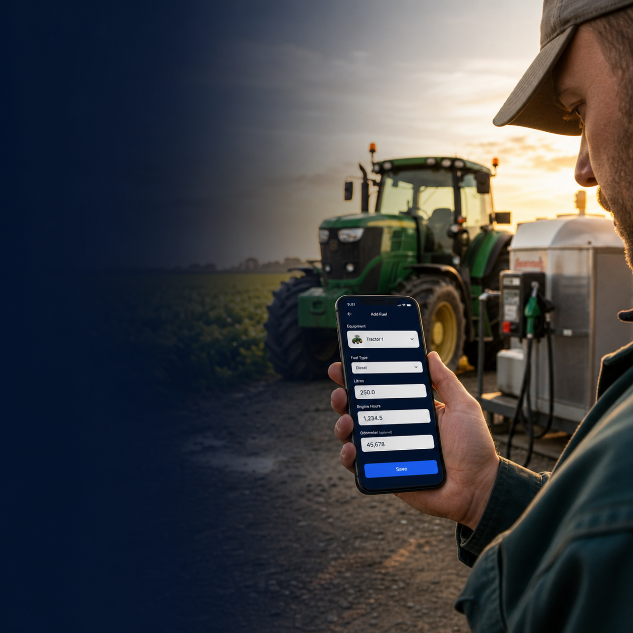 Farm fuel records being captured for a clean Excel report